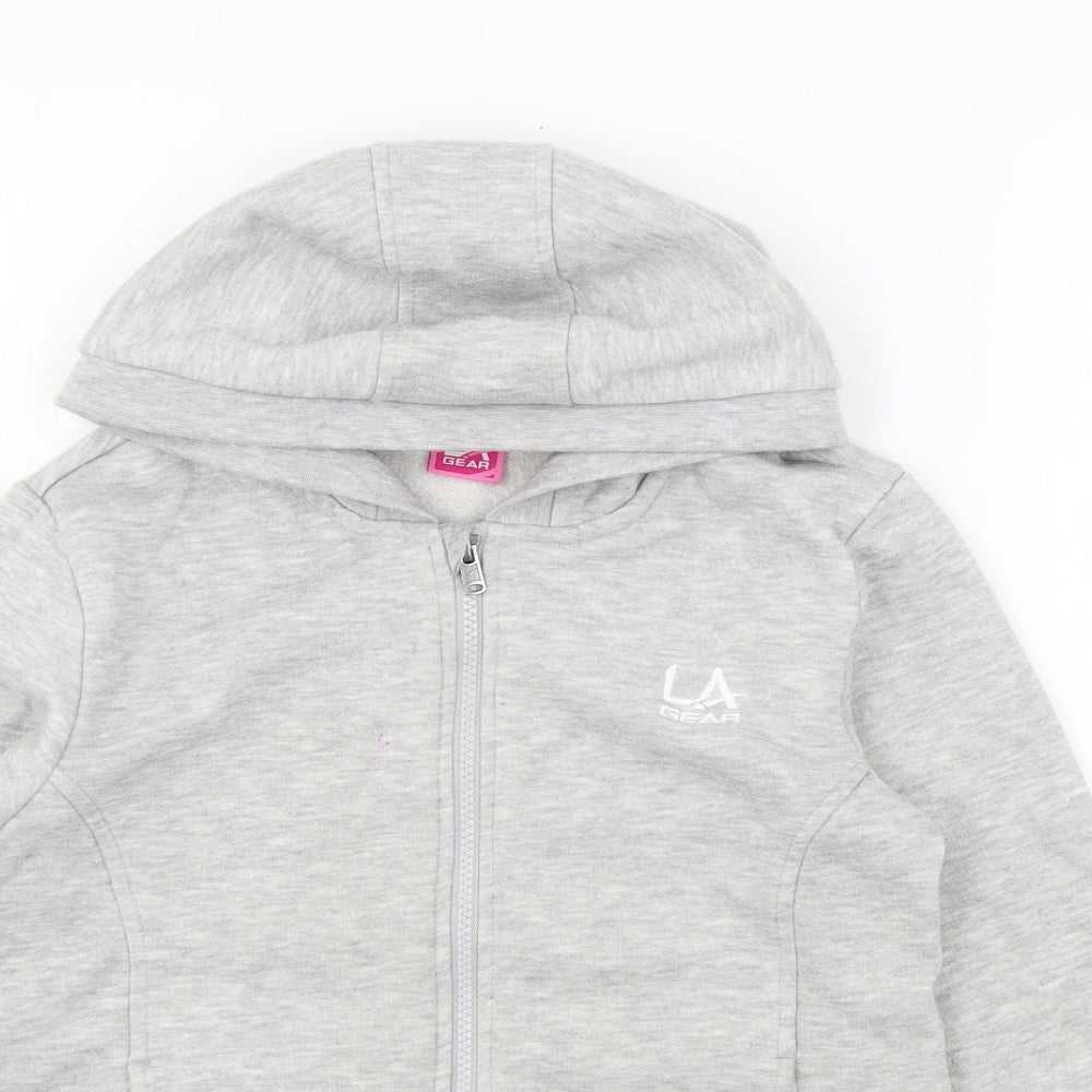 LA Gear Girls Grey  Jersey Full Zip Hoodie Size 11-12 Years