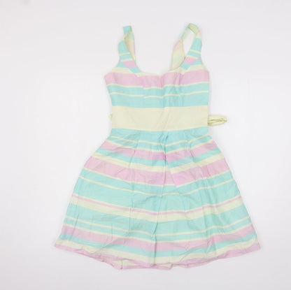 Red Herring Womens Multicoloured Striped  Skater Dress  Size 6