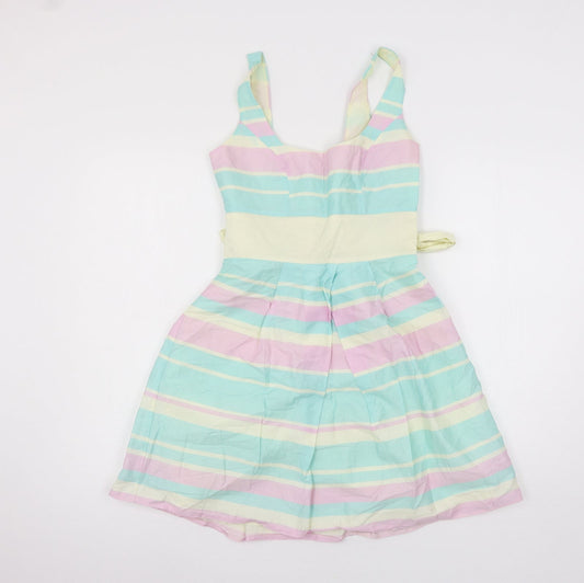 Red Herring Womens Multicoloured Striped  Skater Dress  Size 6