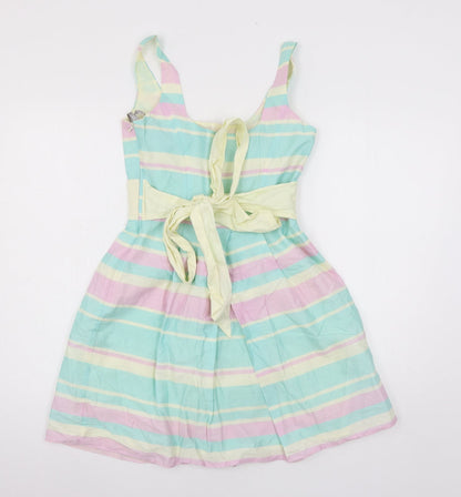 Red Herring Womens Multicoloured Striped  Skater Dress  Size 6