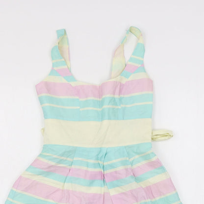 Red Herring Womens Multicoloured Striped  Skater Dress  Size 6