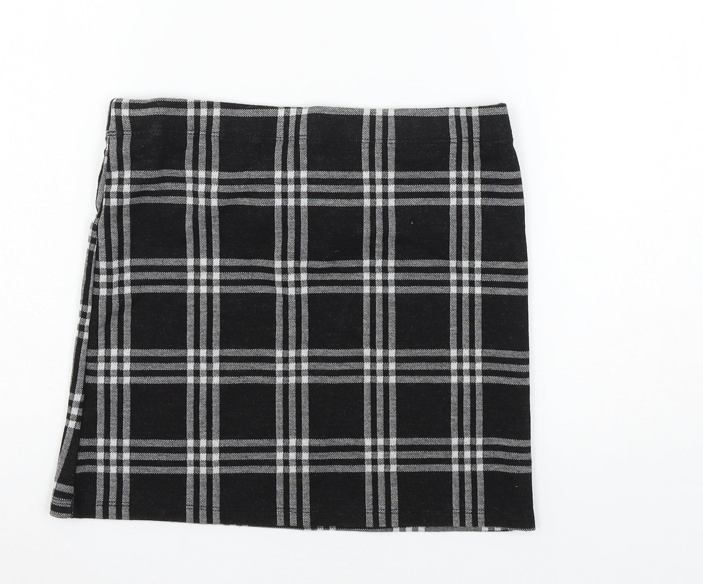 Miss E-vie Girls Black Check Jersey A-Line Skirt Size 10-11 Years
