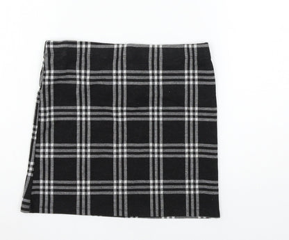 Miss E-vie Girls Black Check Jersey A-Line Skirt Size 10-11 Years