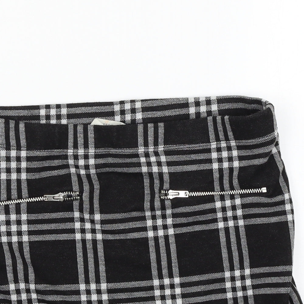 Miss E-vie Girls Black Check Jersey A-Line Skirt Size 10-11 Years
