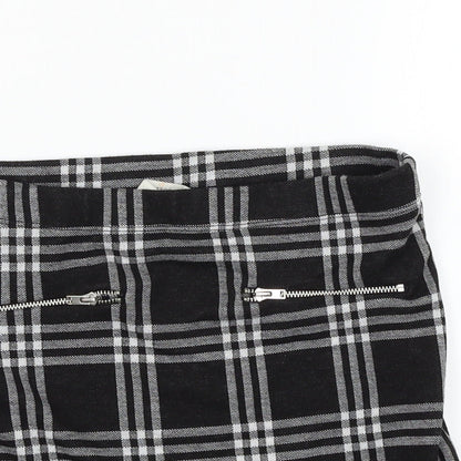 Miss E-vie Girls Black Check Jersey A-Line Skirt Size 10-11 Years