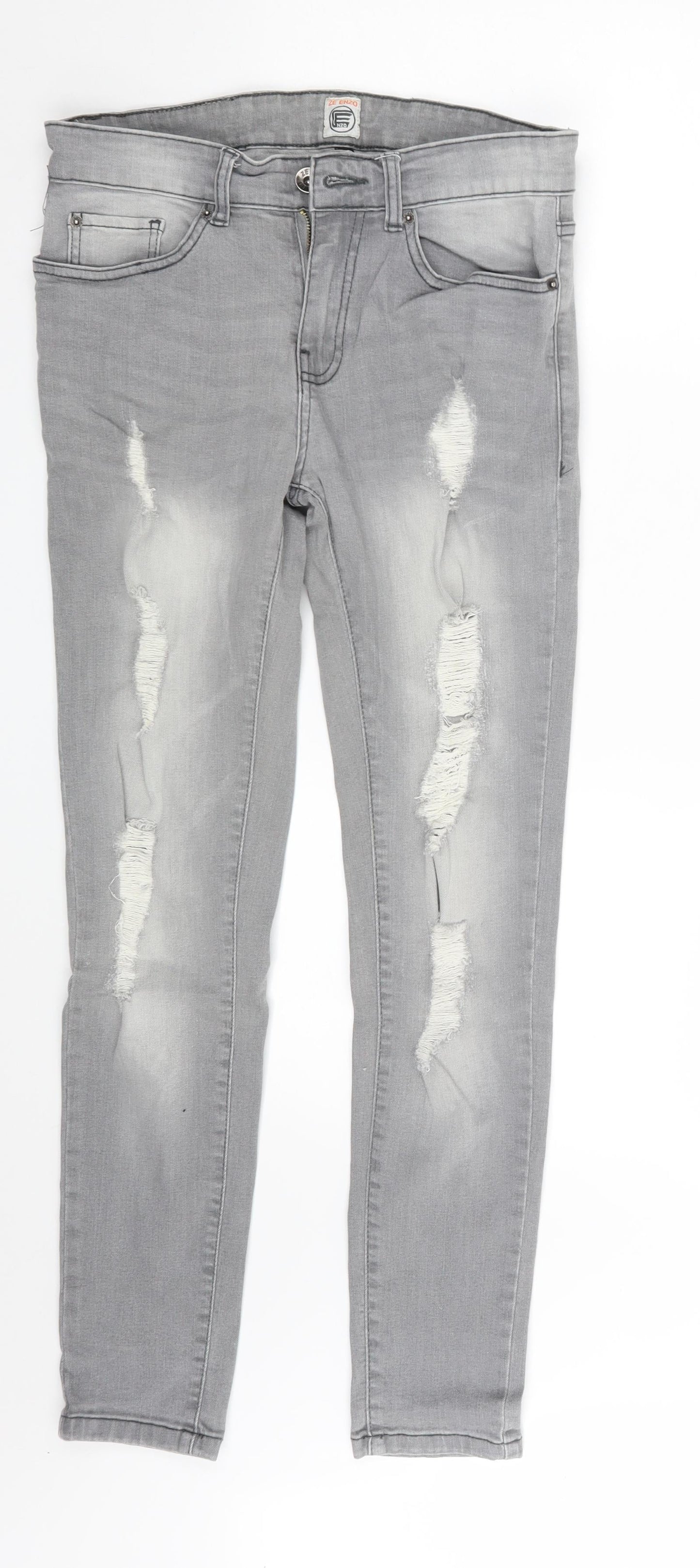 Zeenzo Womens Grey  Denim Skinny Jeans Size 30 in L28 in
