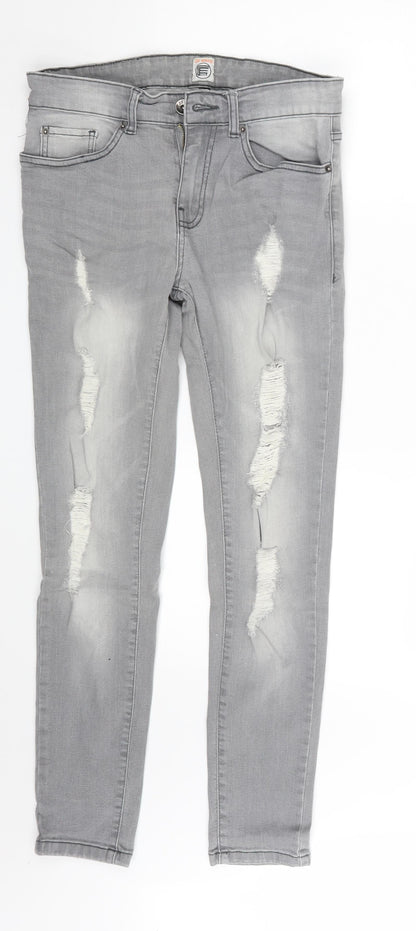 Zeenzo Womens Grey  Denim Skinny Jeans Size 30 in L28 in