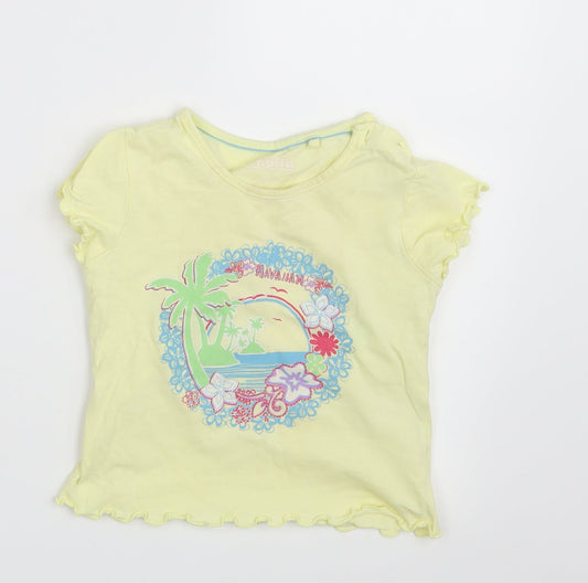 Lupilu Girls Yellow   Basic T-Shirt Size 12-18 Months