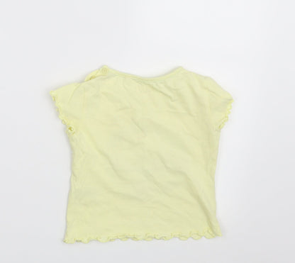 Lupilu Girls Yellow   Basic T-Shirt Size 12-18 Months