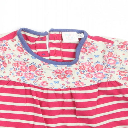 Mini Club Girls Pink Floral  T-Shirt Dress  Size 6-9 Months