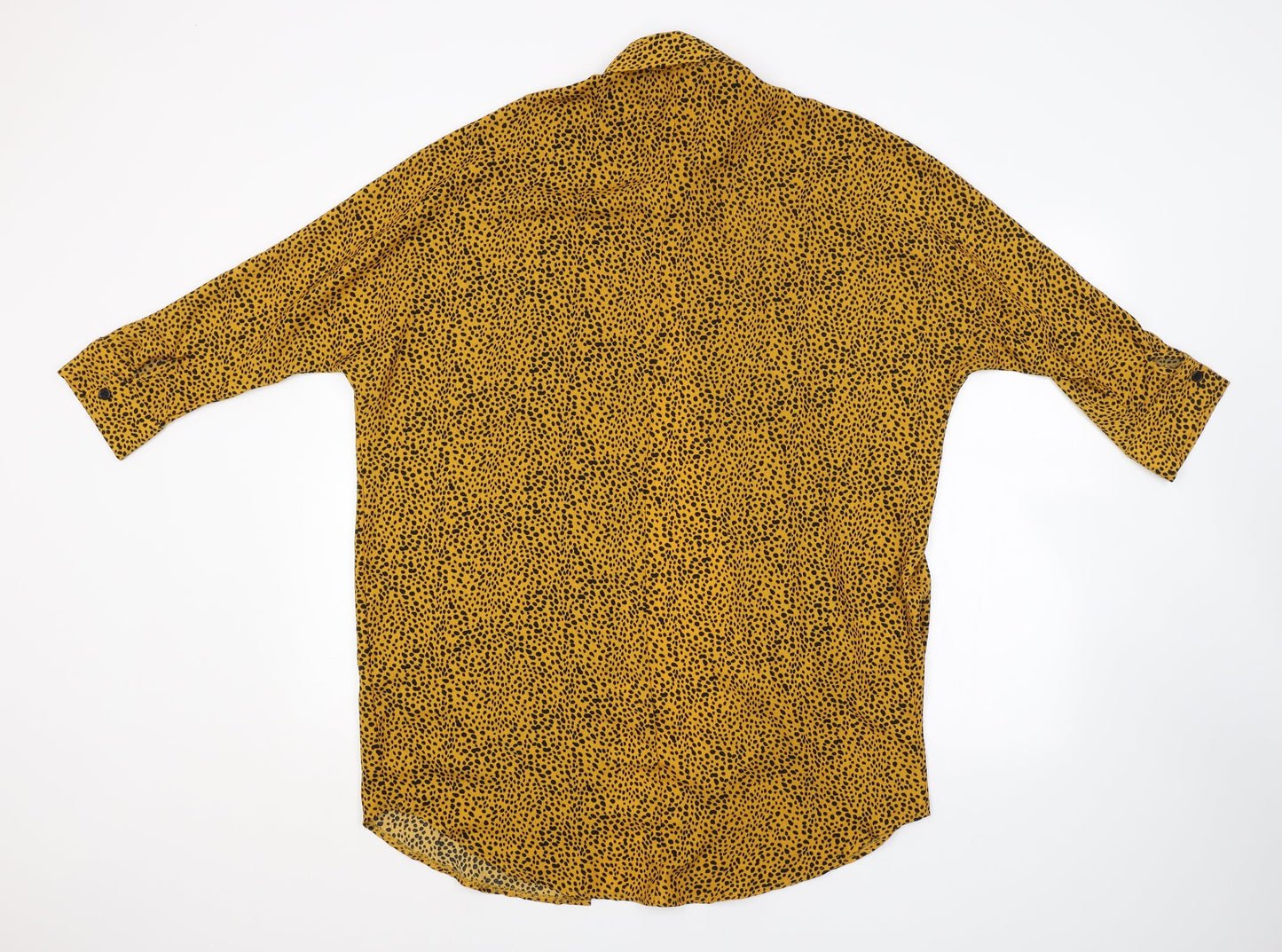 Primark Womens Orange Animal Print  Basic Button-Up Size 8