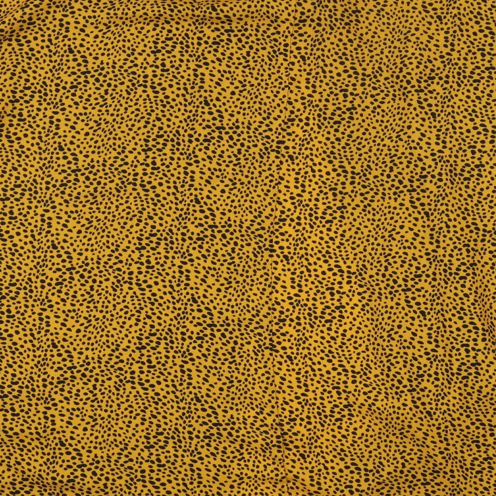 Primark Womens Orange Animal Print  Basic Button-Up Size 8