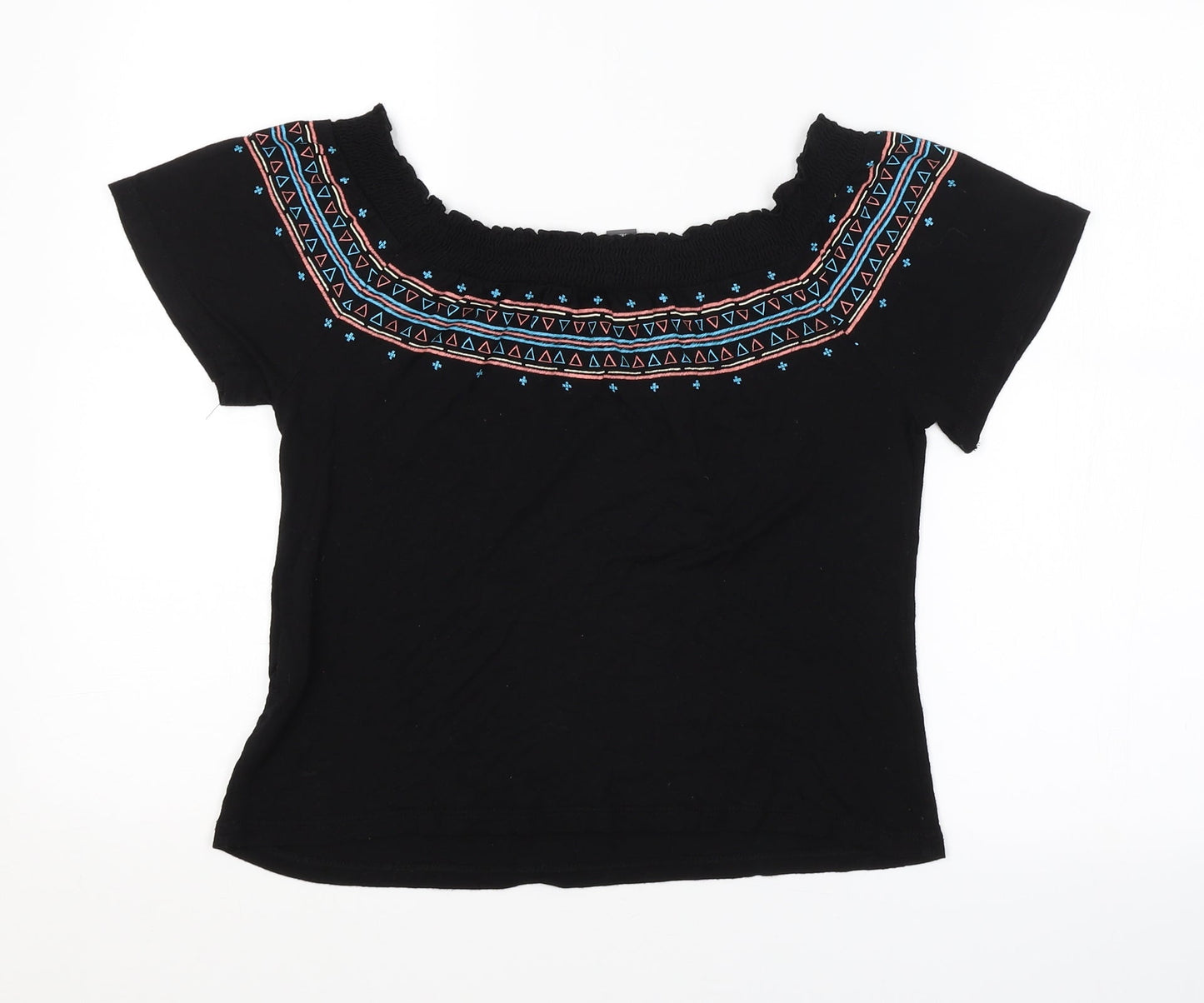 Primark Womens Black Argyle/Diamond  Basic Blouse Size 8