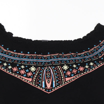 Primark Womens Black Argyle/Diamond  Basic Blouse Size 8