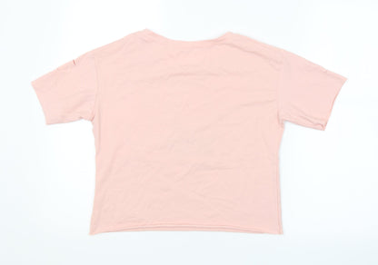 Womens UK Size M Preworn Pink Cropped T-Shirt