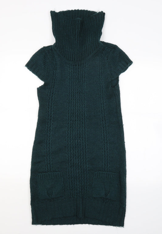 E-vie Womens Green   Jumper Dress  Size 8