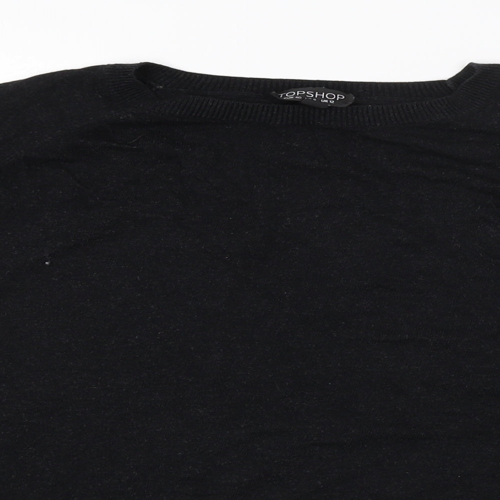 Womens UK Size 12 Topshop Black Pullover Jumper