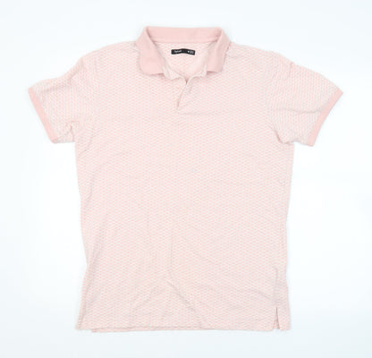 SPLASH Mens Pink Argyle/Diamond   Polo Size M