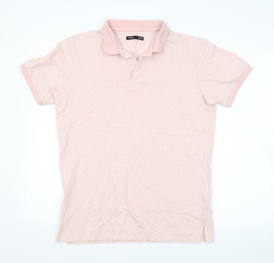 SPLASH Mens Pink Argyle/Diamond   Polo Size M