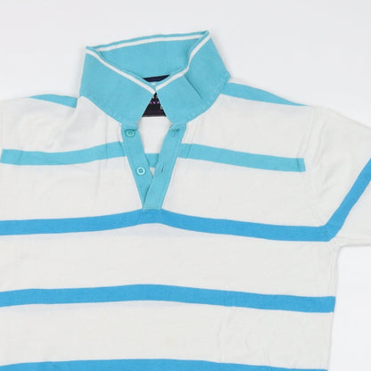 JM SPORT Mens White Striped   Polo Size L