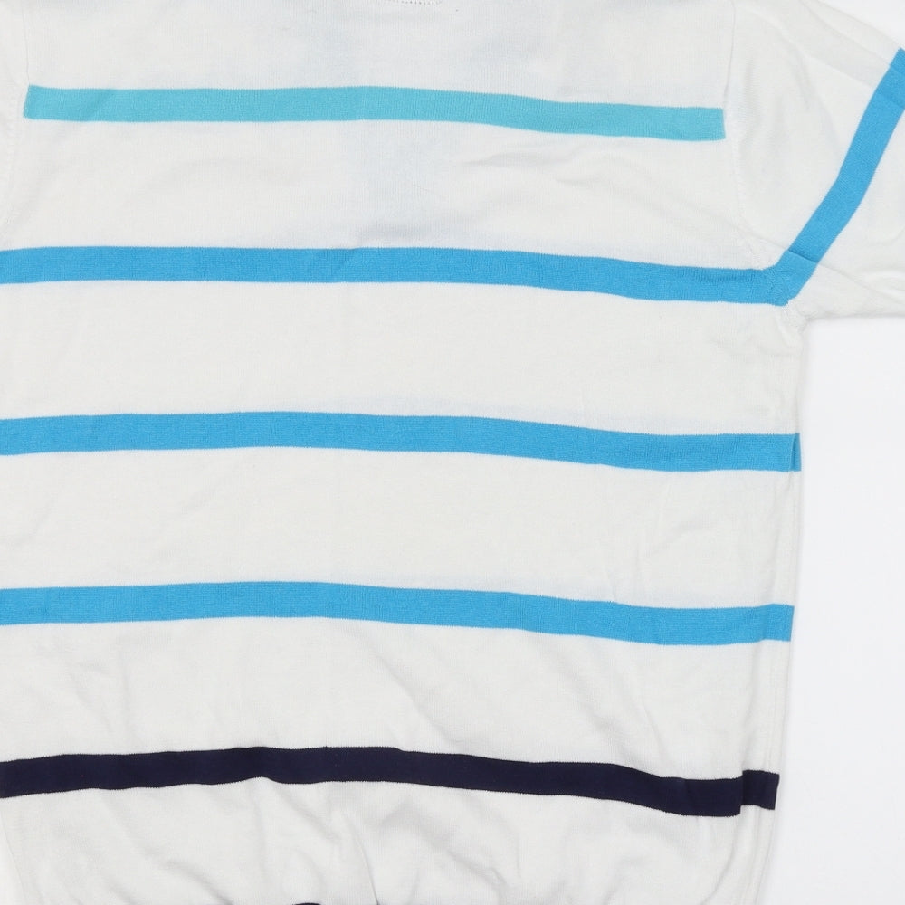 JM SPORT Mens White Striped   Polo Size L