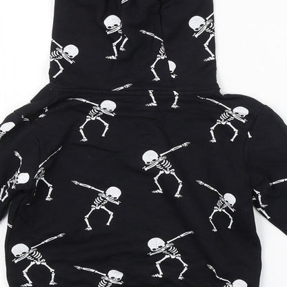 Preworn Boys Black Geometric  Pullover Hoodie Size 3-4 Years