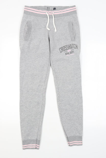Crosshatch Womens Grey Striped  Sweatpants Trousers Size XS L28 in