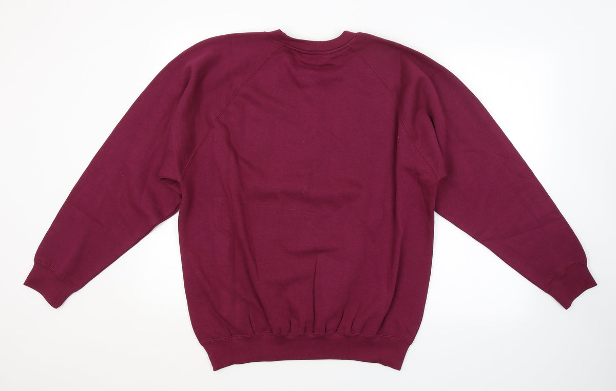 Back view of Kustom Kit men’s purple jumper, size M