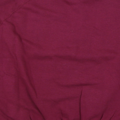 Brand and care label for Kustom Kit men’s purple jumper, size M