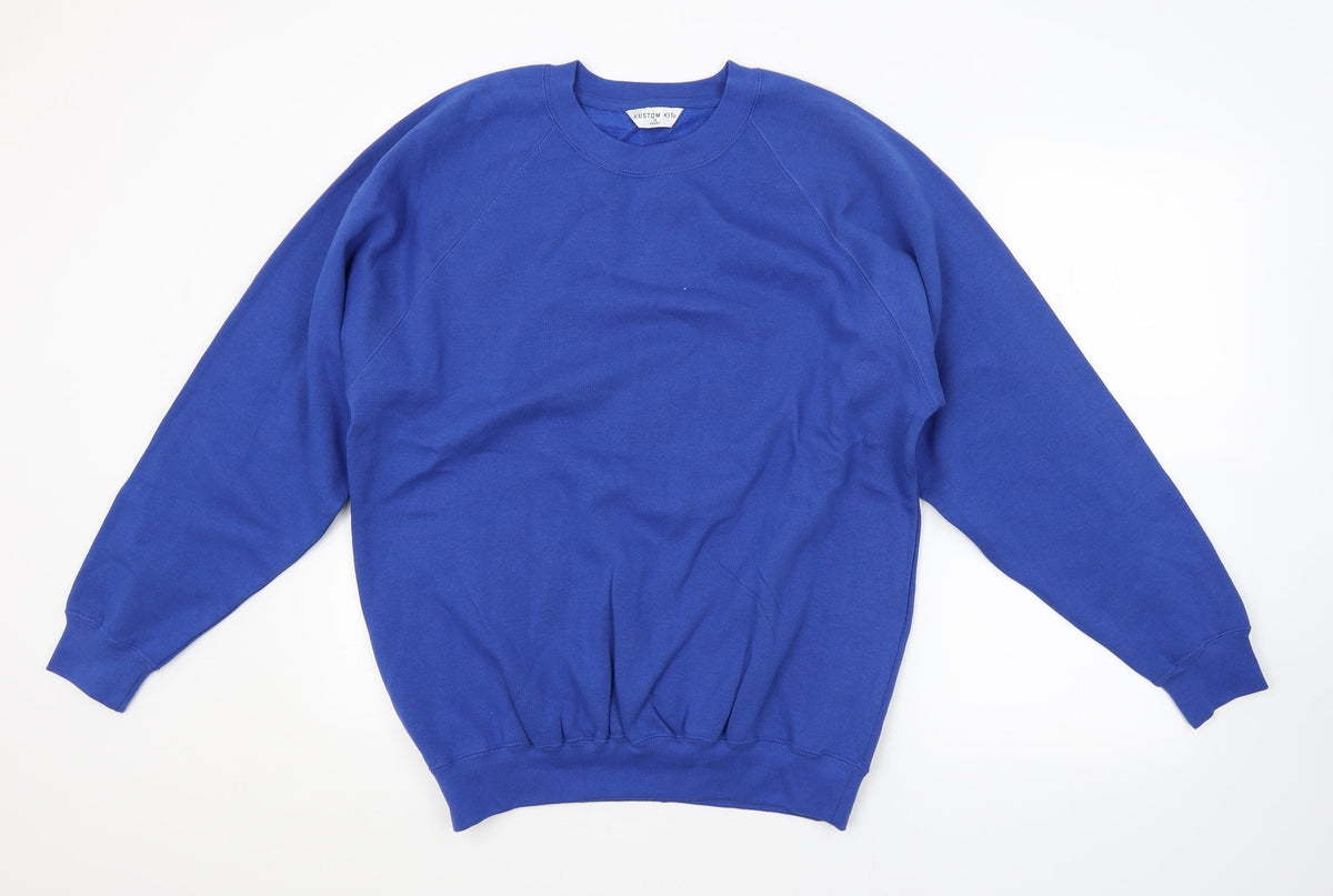 Additional front view of Kustom Kit men’s blue jumper, size M