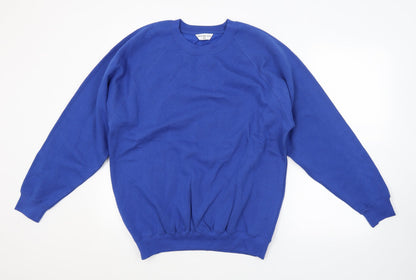 Additional front view of Kustom Kit men’s blue jumper, size M