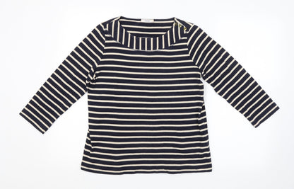 M&S Womens Blue Striped  Pullover Jumper Size 12