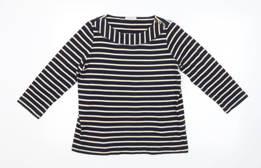 M&S Womens Blue Striped  Pullover Jumper Size 12