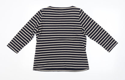 M&S Womens Blue Striped  Pullover Jumper Size 12