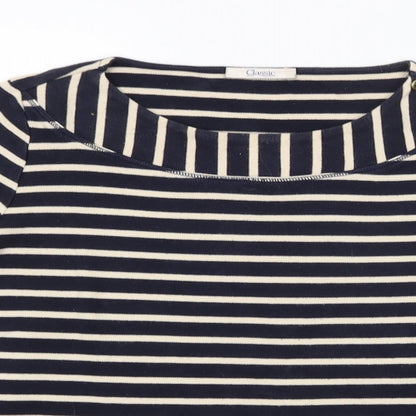 M&S Womens Blue Striped  Pullover Jumper Size 12