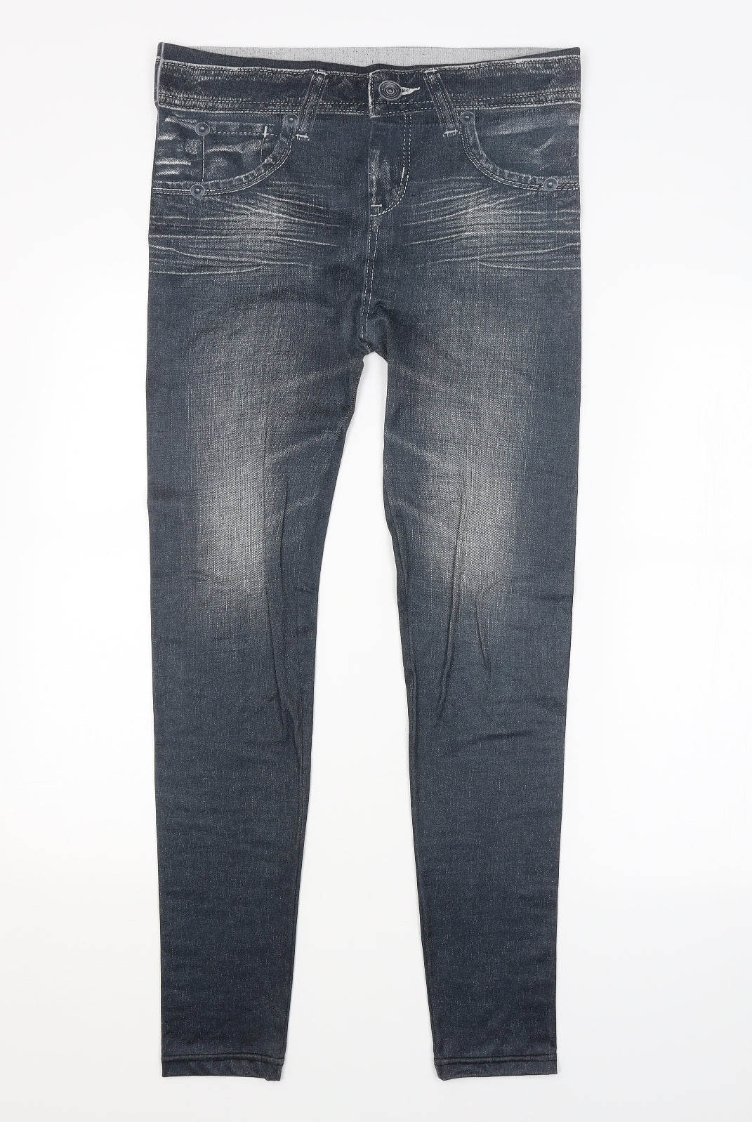 Womens UK Size L Preworn Regular Fit Jegging Blue Trousers