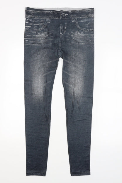 Womens UK Size L Preworn Regular Fit Jegging Blue Trousers
