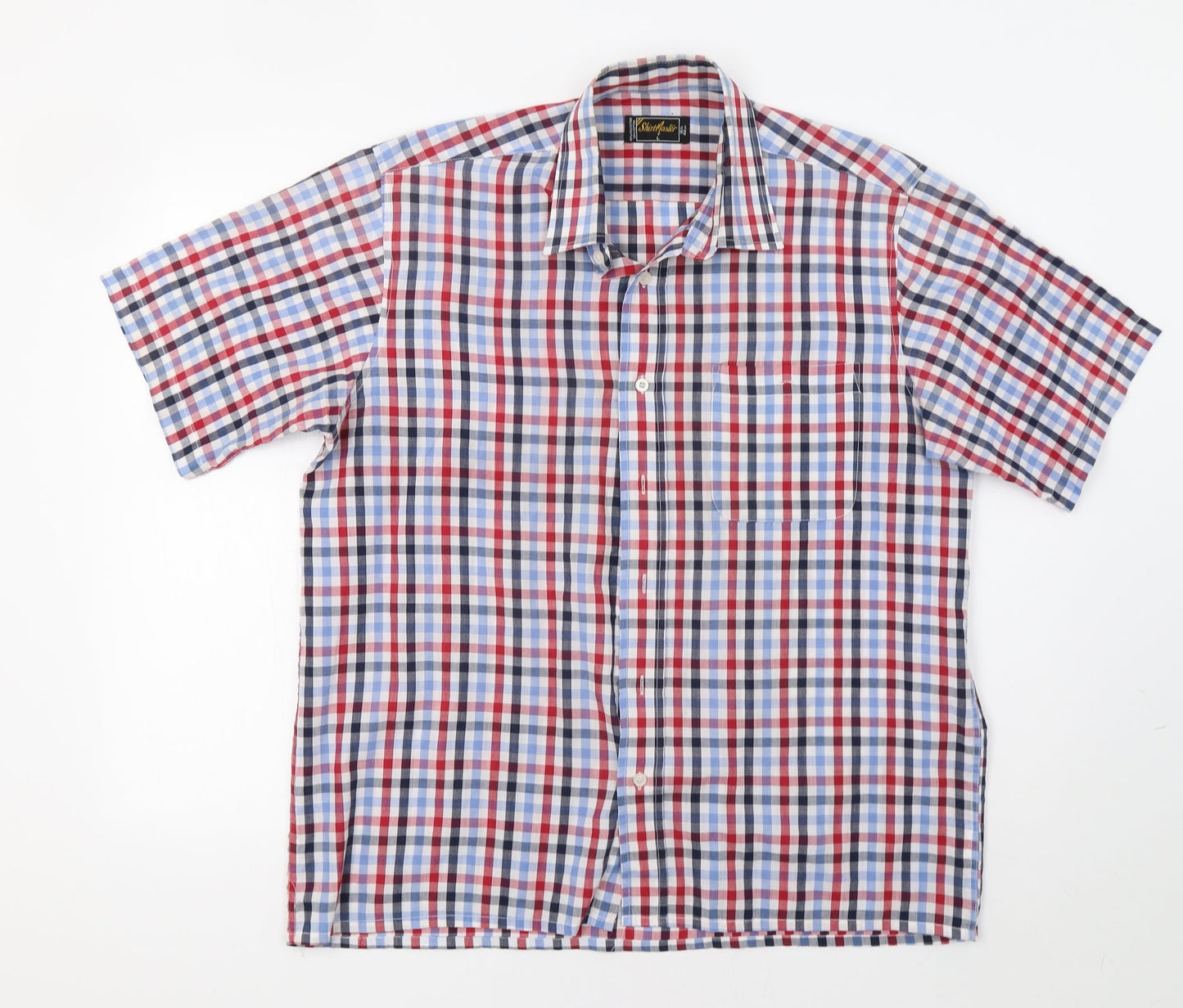 Shirtfaster Mens Red Check   Button-Up Size L