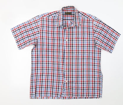 Shirtfaster Mens Red Check   Button-Up Size L