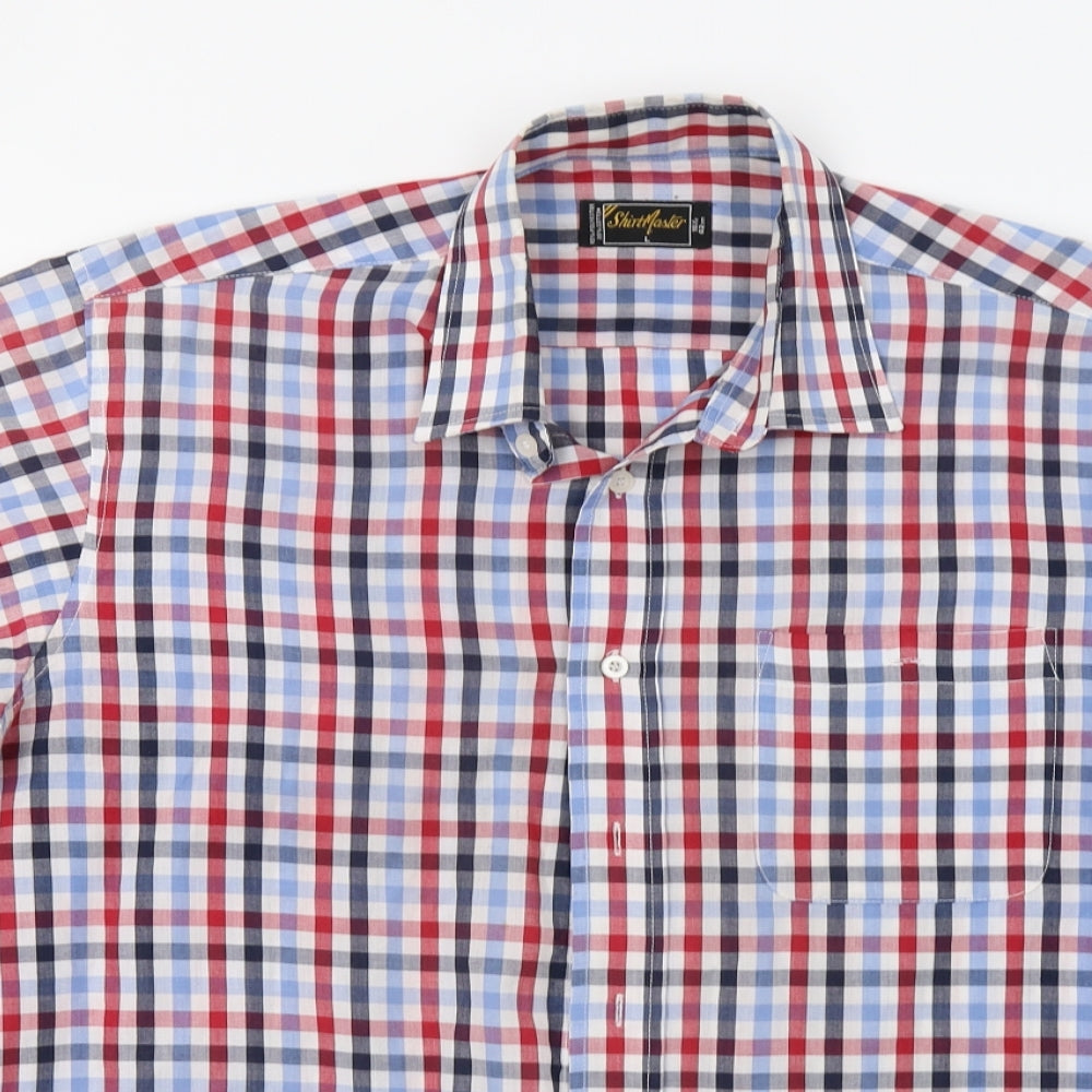 Shirtfaster Mens Red Check   Button-Up Size L