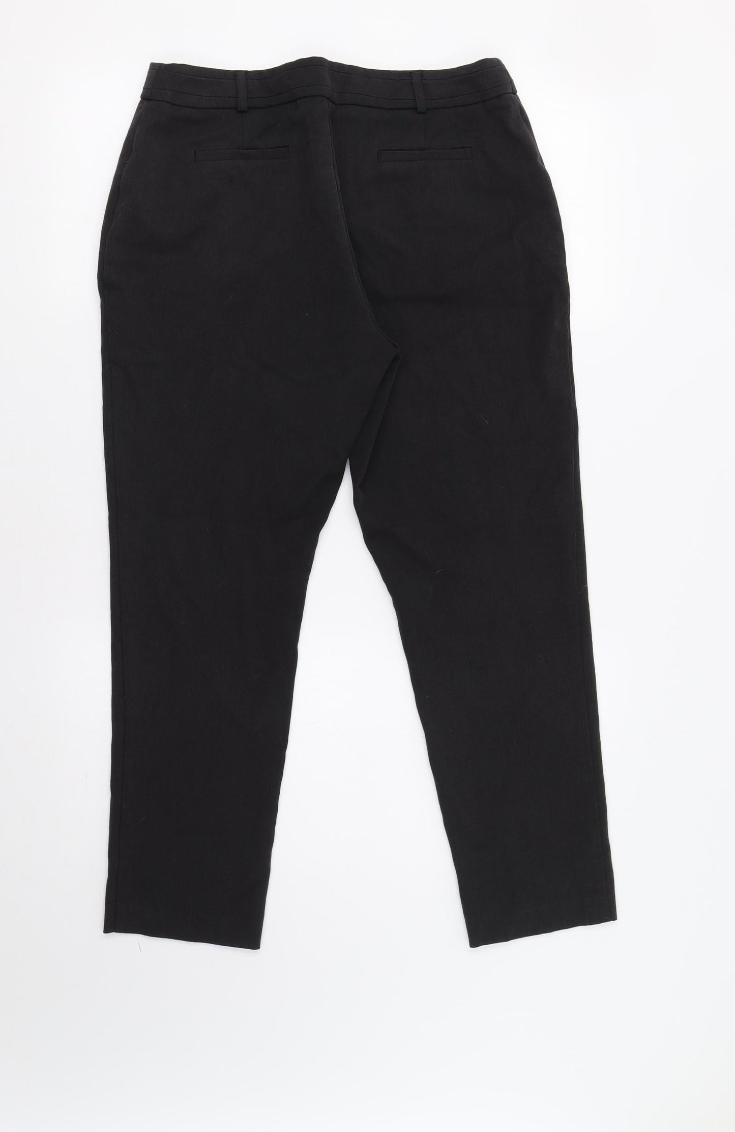 Womens UK Size 12 Wallis Regular Fit Dress Pants Black Trousers