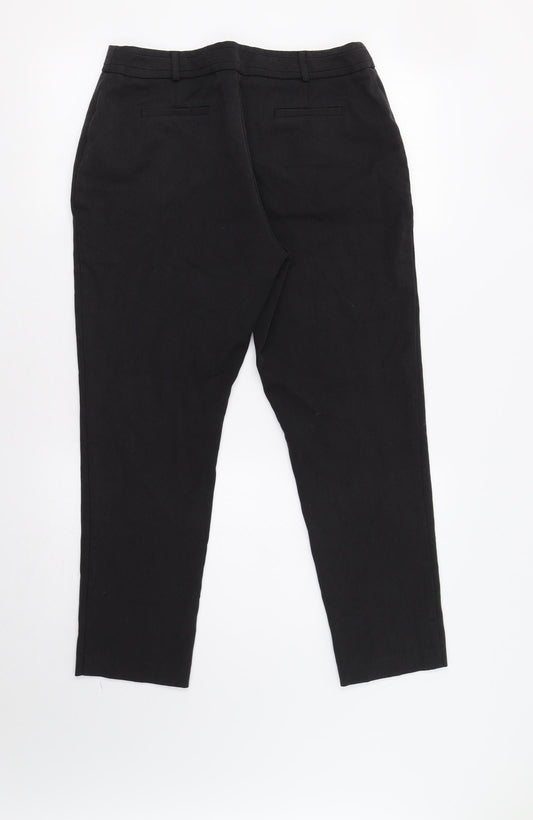 Womens UK Size 12 Wallis Regular Fit Dress Pants Black Trousers