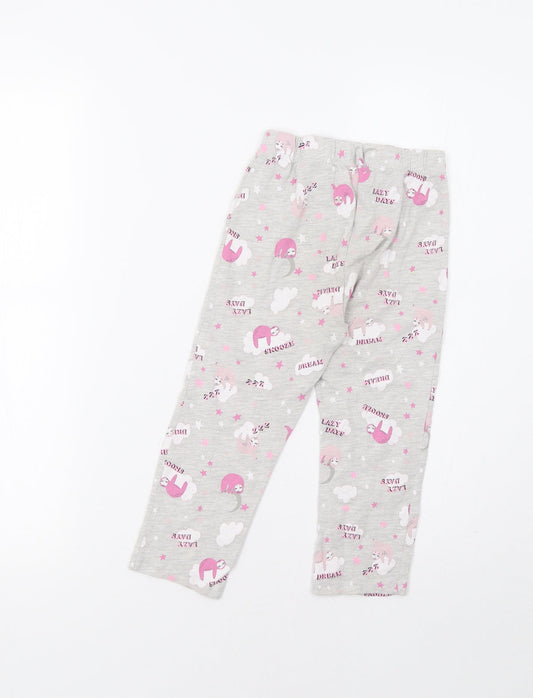 Primark Girls Grey    Lounge Pants Size 3-4 Years  - Sloth