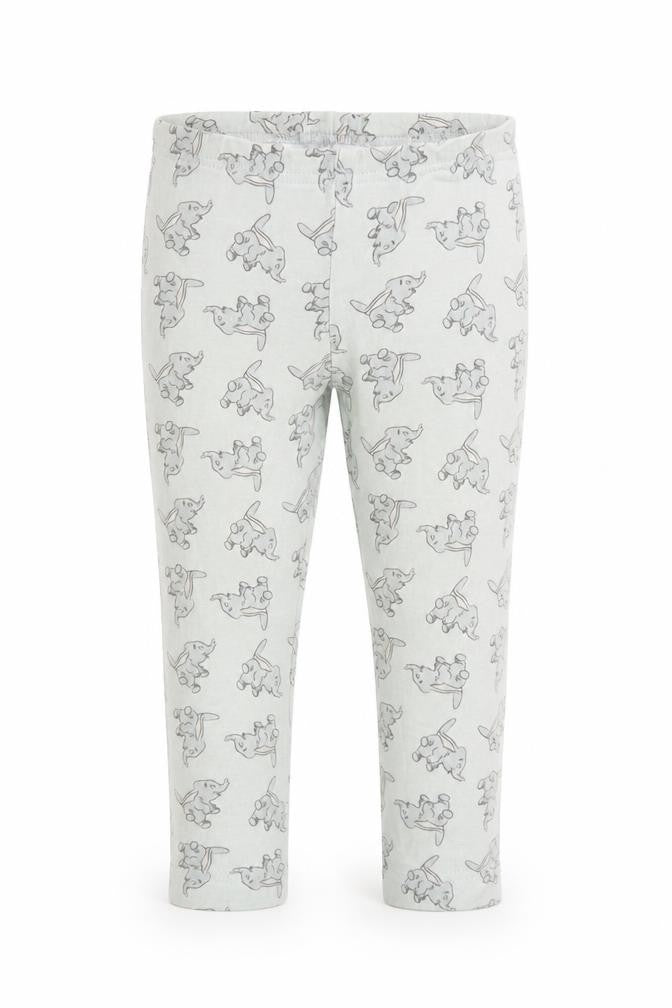 Front view of Disney girls’ green pyjama pants, size 3-4, years - dumbo