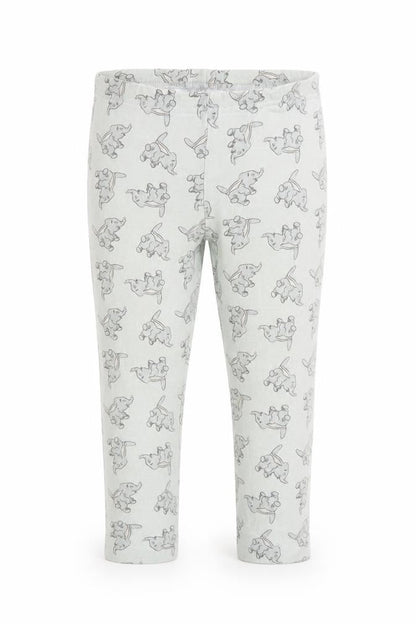 Front view of Disney girls’ green pyjama pants, size 3-4, years - dumbo