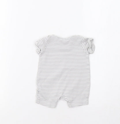 Mothercare Baby Grey Striped  Romper One-Piece Size 0-3 Months  - Apple