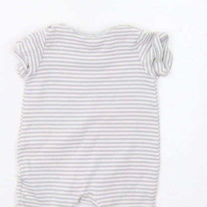 Mothercare Baby Grey Striped  Romper One-Piece Size 0-3 Months  - Apple