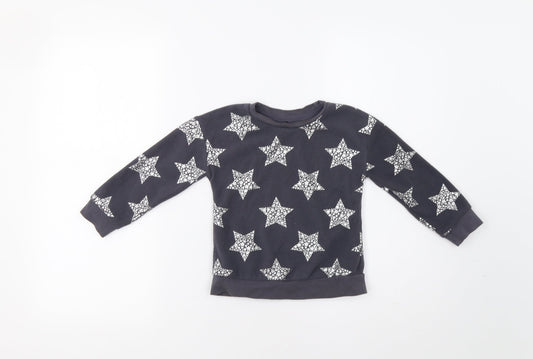 George Girls Grey   Pullover Sweatshirt Size 2-3 Years  - Star Print