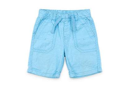 Front view of Urban Rascals boys’ blue bermuda shorts, size 2-3, years