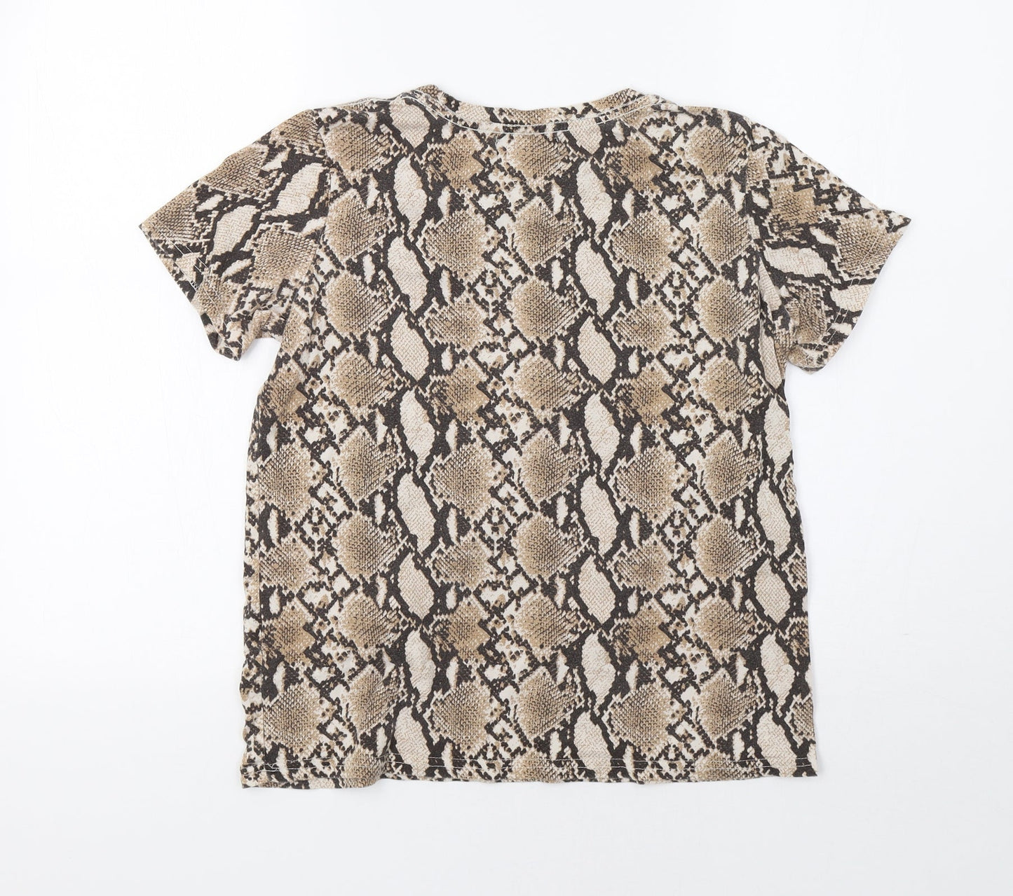 Womens UK Size M Bershka Beige Basic Blouse
